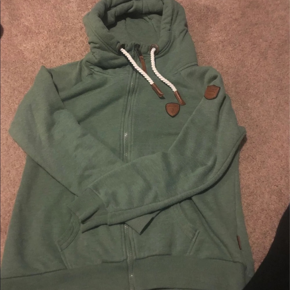 Wanakome green zip up hoodie, sz XL